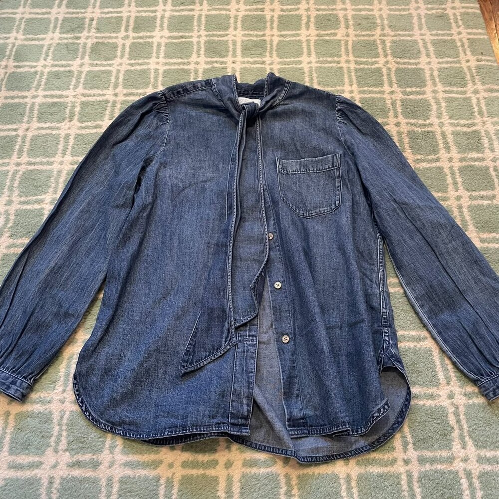 J.Crew tie-neck denim shirt 6
